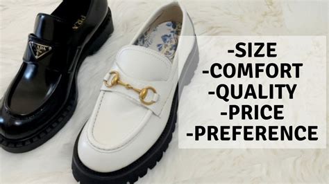 prada loafer vs gucci loafer|PRADA vs GUCCI CHUNKY LOAFERS .